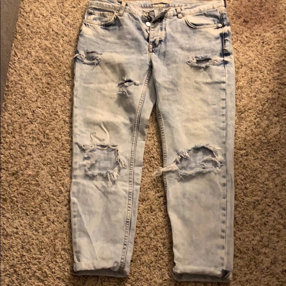 Distressed Acid Wash Jeans